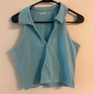 A&F soft essentials racer back polo golf top